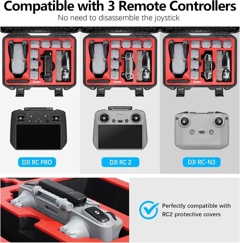 FPVtosky حزمة ملحقات Air 3s مجموعة ملحقات 5 في 1، حقيبة DJI Air 3s، حبل عنق، واقي شاشة، غطاء واقي من الشمس RC2، حامل المروحة لملحقات DJI Air 3 - Image 3